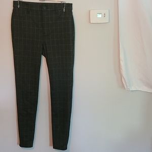 Grey Windowpane Stretchy Work Pants